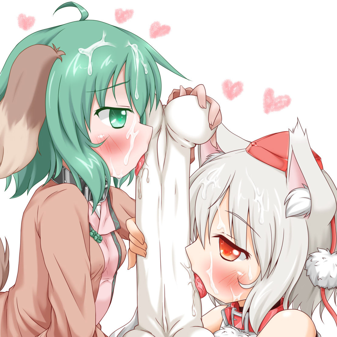 二人がかりでおちんぽペロペロするダブルフェラチオで３Pセックスが勝ち組過ぎンゴww・・・ダブルフェラチオ二次エロ画像