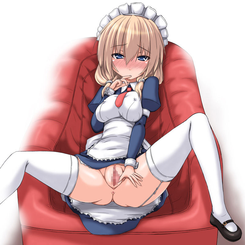 家で雇っているメイドちゃんのスケベな体がエロくてムラムラくるので勃起確定ww・・・メイド二次エロ画像