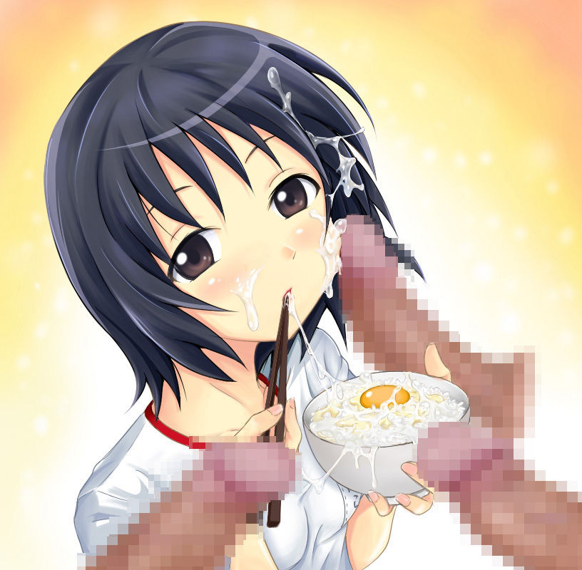 出来たてほやほやザーメン定食へいおまち！精液ザーメンごはんにぶっかけてる食ザー女の子ワロタw・・・食ザー二次エロ画像