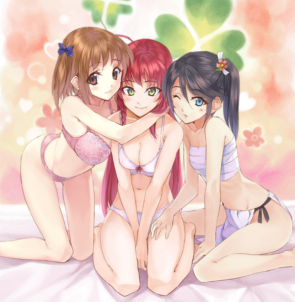 パンツとブラジャーだけの着衣で軽くチンピク誘ってる可愛い女の子ちゃんまとめw パンツとブラジャー二次エロ画像